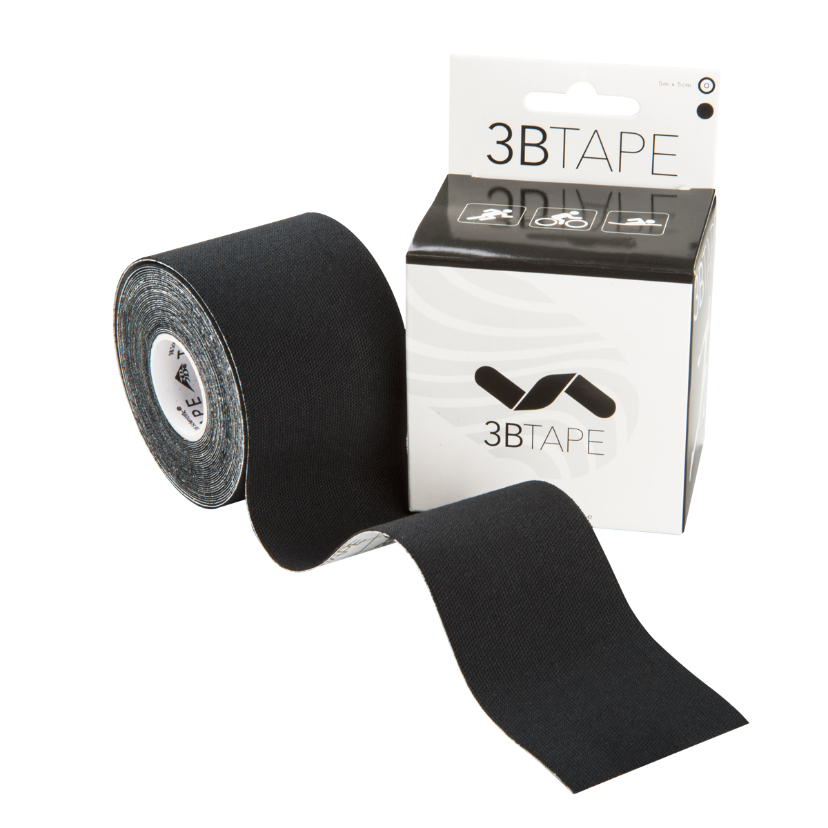 Kinesiotapes 5 cm x 5 m Rolle, schwarz