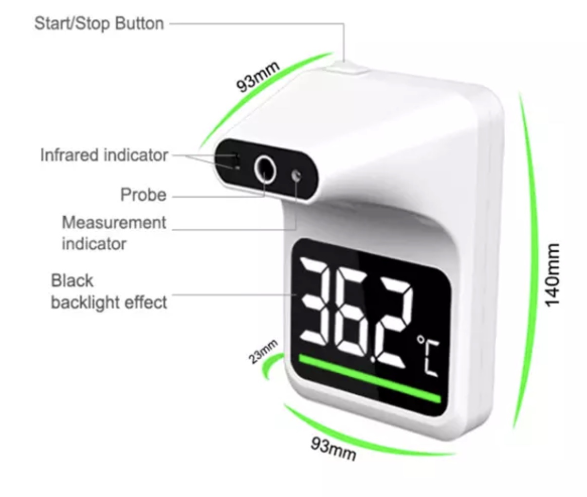 kontaktloses Fieberthermometer Wand