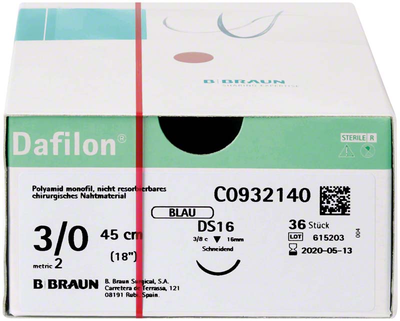 DAFILON blau,USP 5/0 DS-16, 45cm