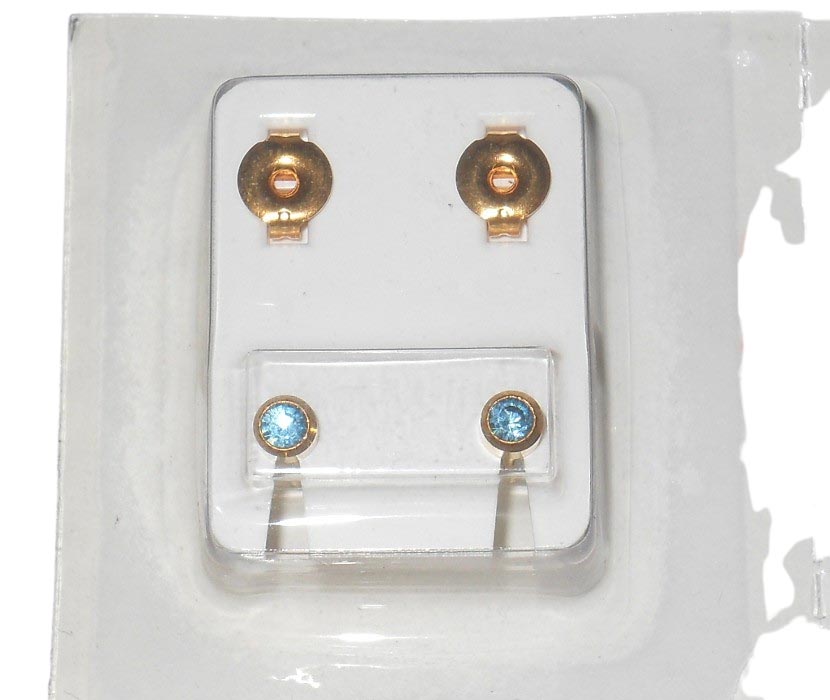 Ohrstecker palladium Aquamarin