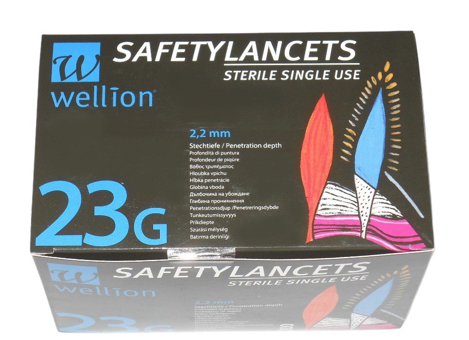 Wellion Safety Lancets 23G 2.2 mm