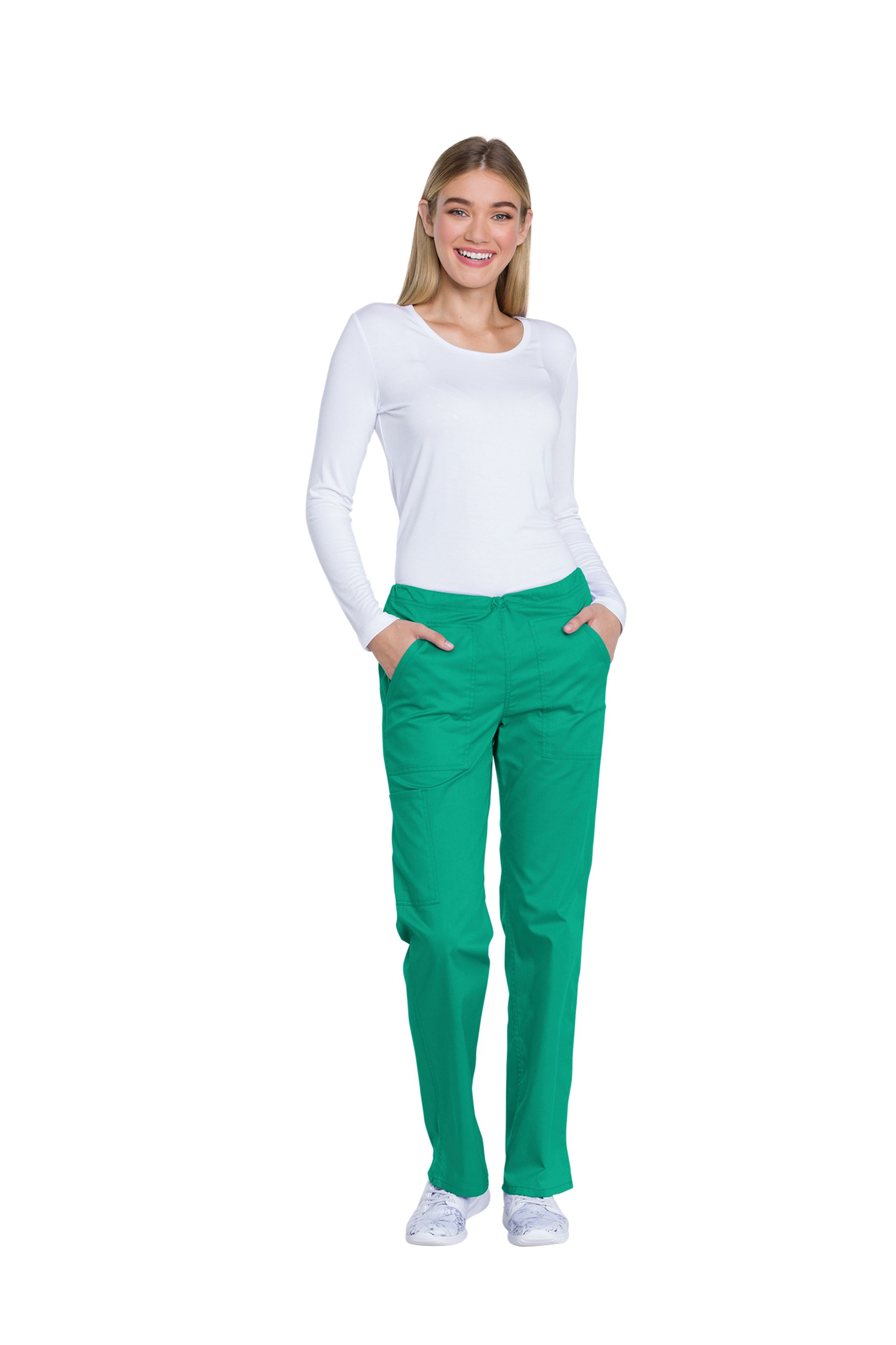 Mid Rise Straight Leg Drawstring Pant